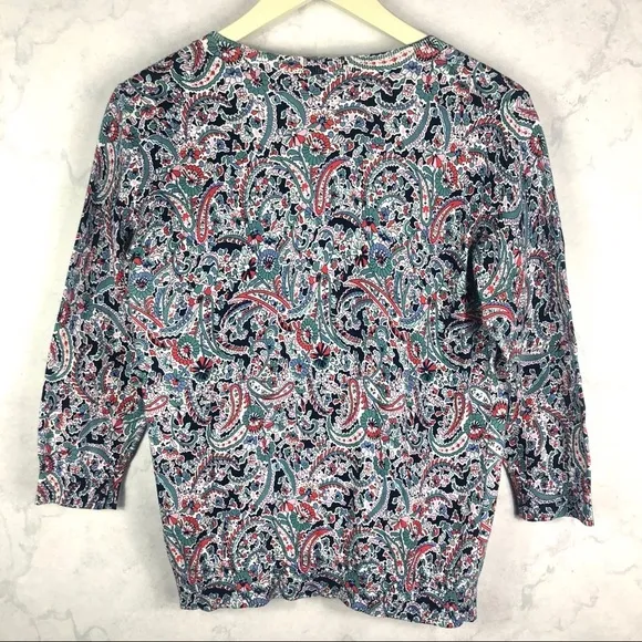 [Talbots] Floral Paisley Print Cardigan