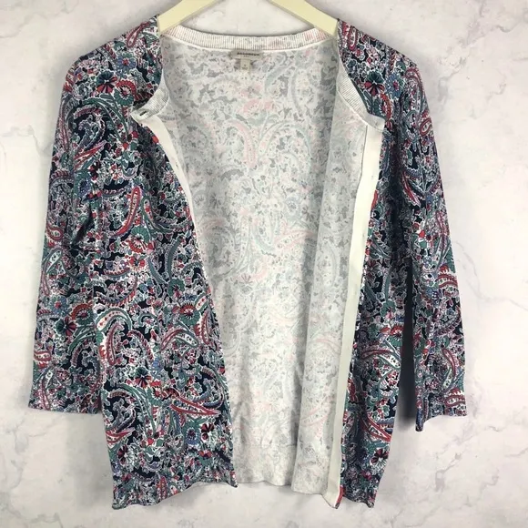 [Talbots] Floral Paisley Print Cardigan