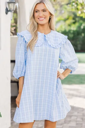 The Caring Light Blue Gingham Dress