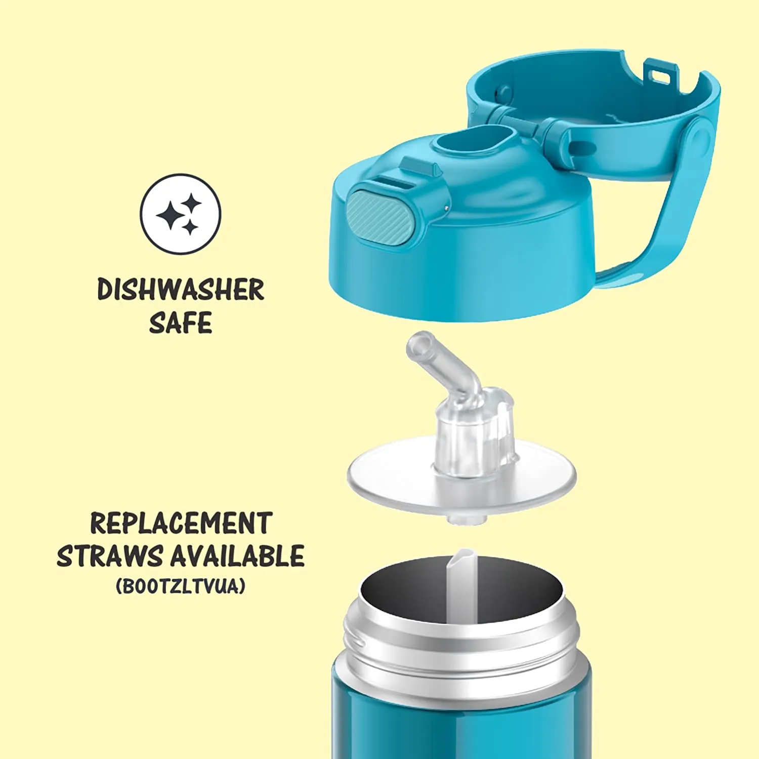 Thermos Funtainer 12 Ounce Bottle, Teal! Keeps drinks cold for up to 12 hours