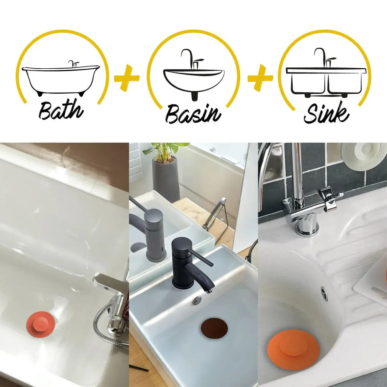 Universal 2in1 Kitchen Sink Plug Filter 110mm Stick Function
