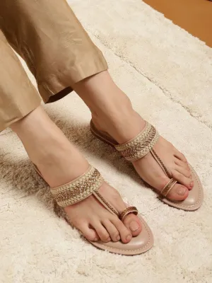 Women Festive Embellished One Toe Flats