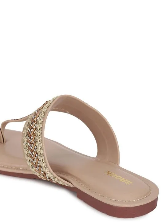 Women Festive Embellished One Toe Flats