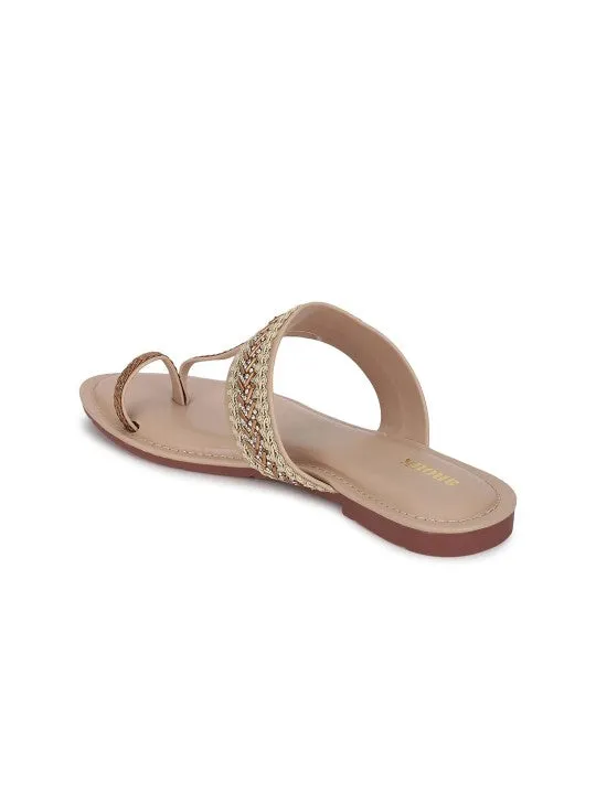 Women Festive Embellished One Toe Flats