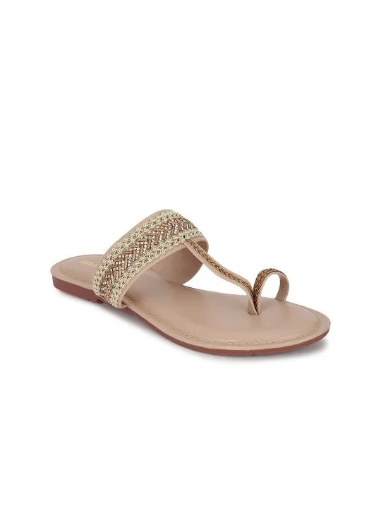 Women Festive Embellished One Toe Flats