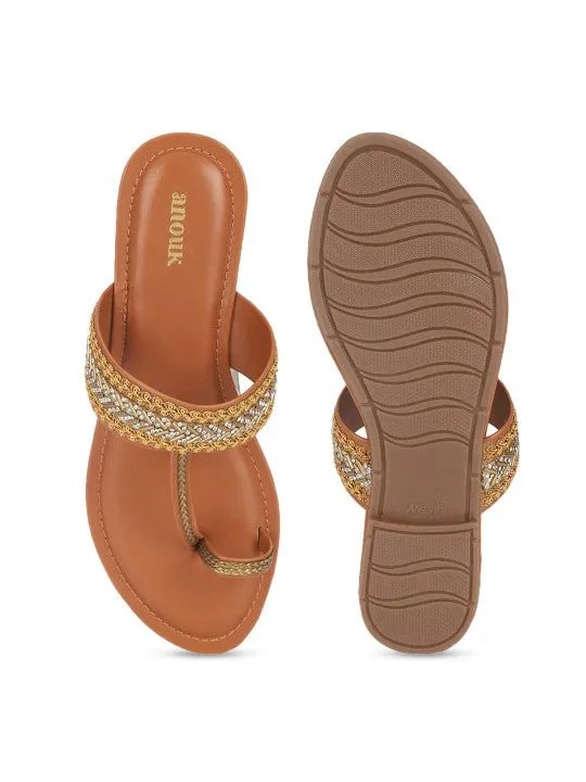 Women Festive Embellished One Toe Flats