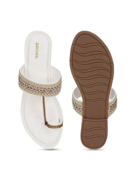 Women Festive Embellished One Toe Flats