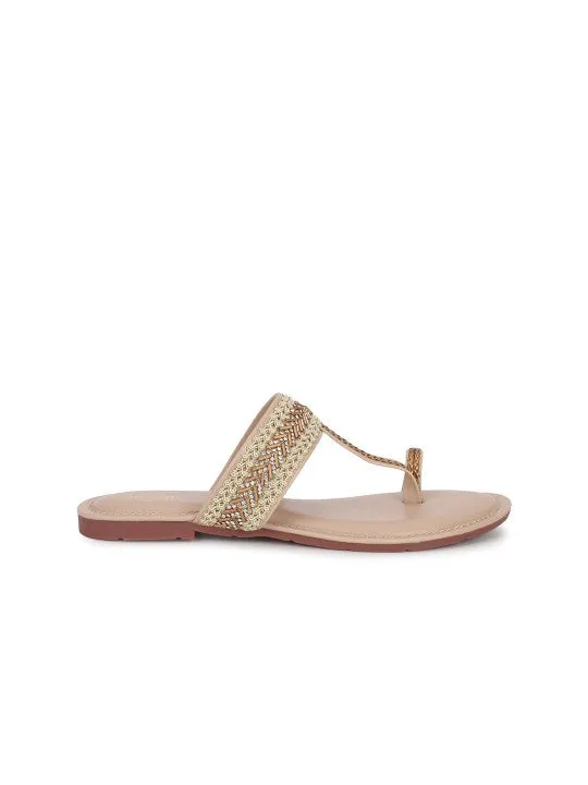 Women Festive Embellished One Toe Flats