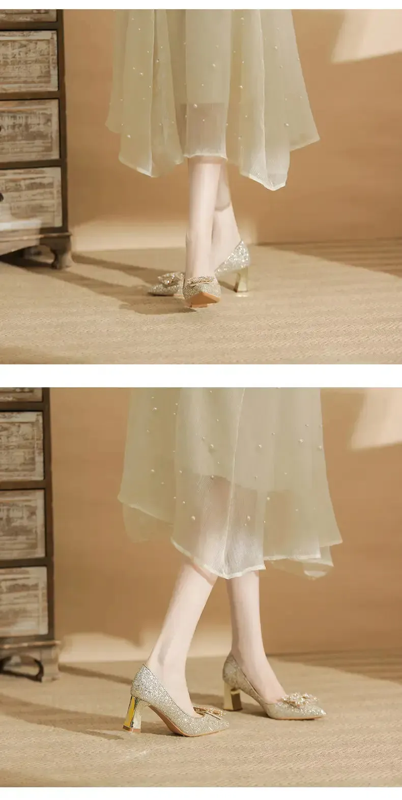 Women Wedding Shoes Comfortable Suede Solid Color Pointed-toe Mujer Shoes Wrap-toe Shallow Flats For Ladies Banquet Bridal Shoes