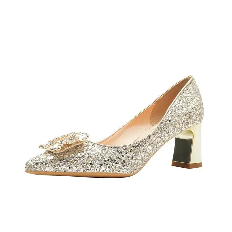 Women Wedding Shoes Comfortable Suede Solid Color Pointed-toe Mujer Shoes Wrap-toe Shallow Flats For Ladies Banquet Bridal Shoes