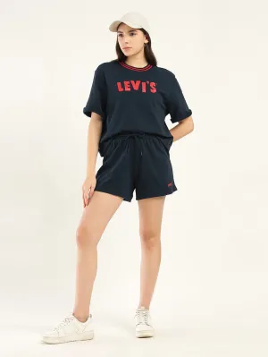 Women's Brand Logo Navy Crew Neck Co-ord Set