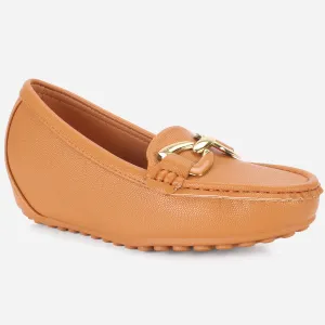 Womens "AMIYA" High Wedge Comfy Moccasins