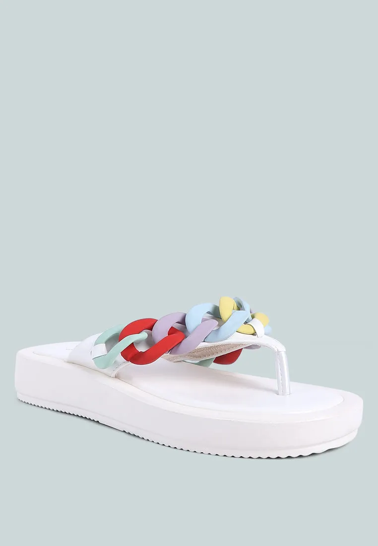 Zing Link Chain Thong Flats By Ruw