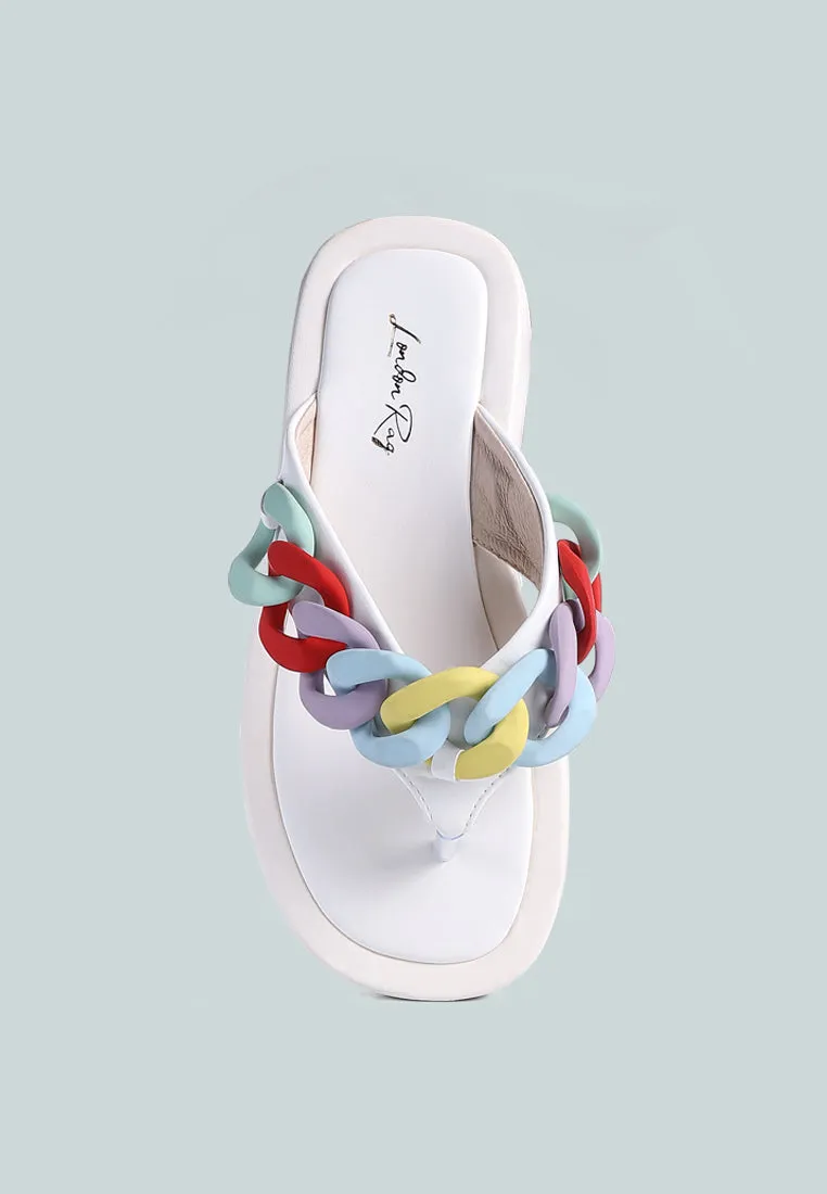 Zing Link Chain Thong Flats By Ruw