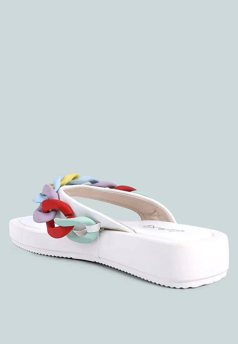 Zing Link Chain Thong Flats By Ruw